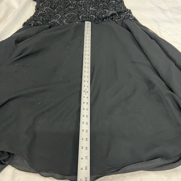 Papell Evening Black Heavily Beaded Top Formal Dress - Picture 7 of 10